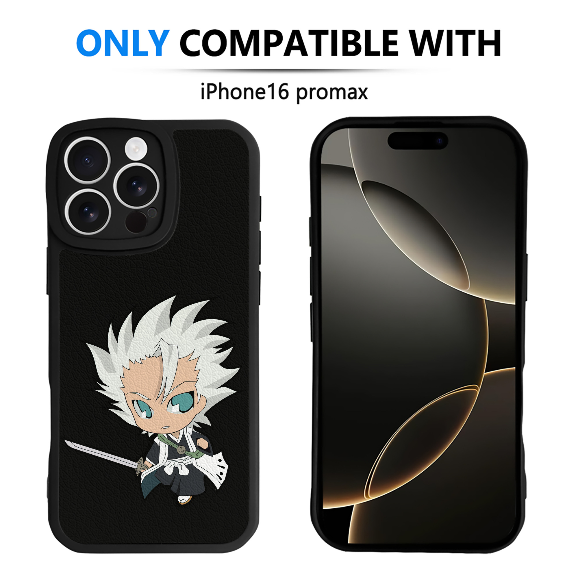 （画像用） ブリーチ 日番谷冬獅郎（ひつがや とうしろう） BLEACH Hitsugaya Toushirou 【iPhone 16シリーズ対応】シリコンスマホケース（レザー調） 材質：シリコン